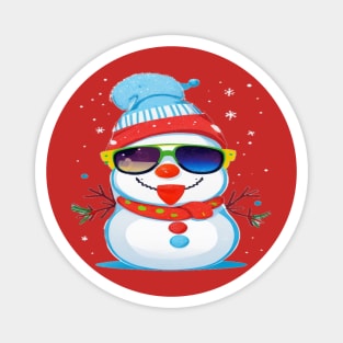 cute snowman in sunglasses Magnet